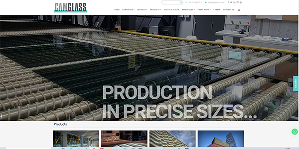 Camglass cam sektörü web tasarımı
